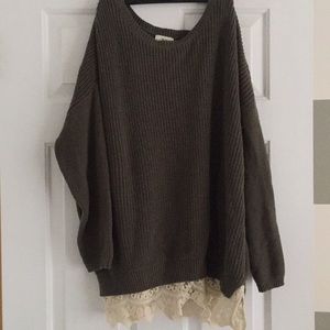 Urban outfitters lace underlay sweater
